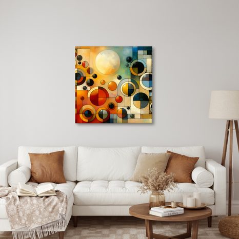 OBRAZ GEOMETRIE V TEPLÝCH TÓNECH - ABSTRAKTNÍ OBRAZY - OBRAZY