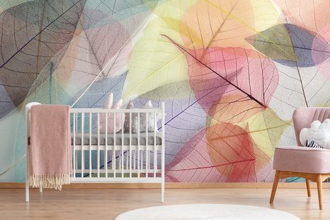 SELBSTKLEBENDE TAPETE ADERN AUF FARBIGEN BLÄTTERN - SELBSTKLEBENDE TAPETEN - TAPETEN
