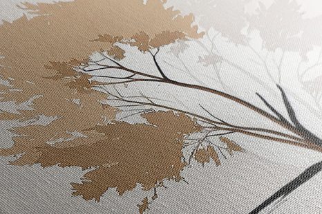 OBRAZ MINIMALISTICKÝ STROM S LISTY - OBRAZY STROMY A LISTY - OBRAZY