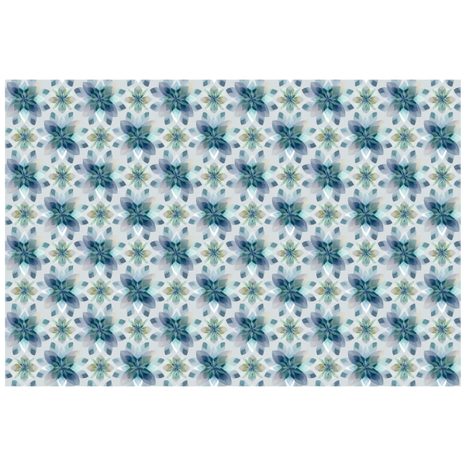 SAMOLJEPLJIVA TAPETA PLAVI AKVAREL CVJETOVI - TAPETE S UZORKOM - TAPETE