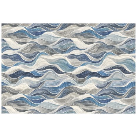 TAPETA MODRÉ VLNY NA ŠEDÉM POZADÍ - VZOROVANÉ TAPETY - TAPETY
