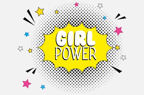 TAPETE MIT POP-ART-AUFSCHRIFT - GIRL POWER - POP-ART-TAPETEN - TAPETEN