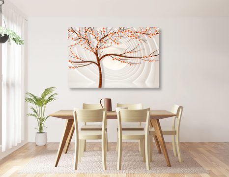CANVAS PRINT MODERN TREE ON AN ABSTRACT BACKGROUND - ABSTRACT PICTURES - PICTURES