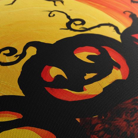 WANDBILD KÜRBIS IM SCHEIN DES VOLLMONDS - HALLOWEEN- UND HORROR-BILDER - BILDER