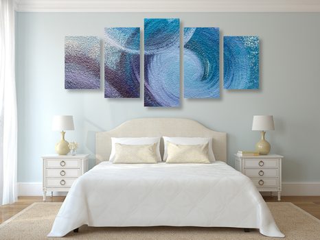 5-DIELNY OBRAZ MODERNÉ ABSTRAKTNÉ ŤAHY - ABSTRAKTNÉ OBRAZY - OBRAZY