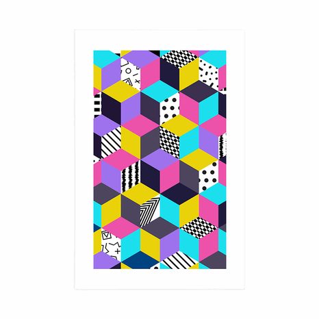 PLAGÁT S PASPARTOU FAREBNÝ VZOR - POP ART - PLAGÁTY