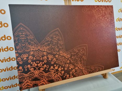 TABLOU ELEMENTELE MODERNE DE MANDALA ÎN NUANȚE DE MARO - TABLOURI FENG SHUI - TABLOURI