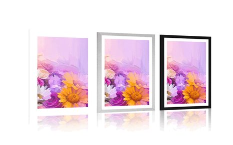 POSTER – DIPINTO A OLIO DI FIORI VARIOPINTI - FIORI - POSTER