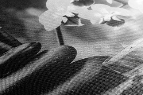 OBRAZ SPA ZÁTIŠÍ V ČERNOBÍLÉM PROVEDENÍ - ČERNOBÍLÉ OBRAZY - OBRAZY