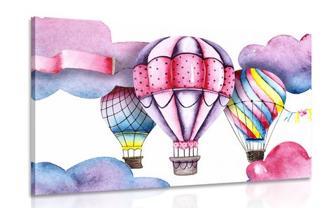 CANVAS PRINT WATERCOLOR BALLOONS - CHILDRENS PICTURES - PICTURES