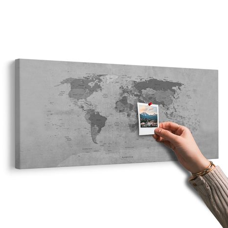 WANDBILD AUF KORK WELTKARTE IM VINTAGE-STIL - WANDBILDER AUF KORK - BILDER