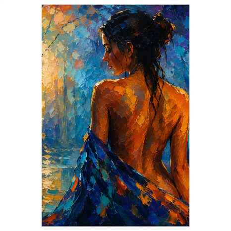 TABLEAU SUR TOILE – SILHOUETTE MYSTÉRIEUSE AU CRÉPUSCULE - TABLEAUX DE FEMMES - TABLEAUX