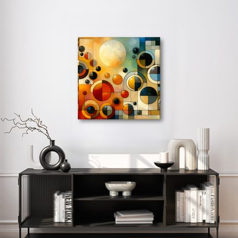 OBRAZ GEOMETRIE V TEPLÝCH TÓNECH - ABSTRAKTNÍ OBRAZY - OBRAZY