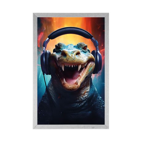 POSZTER FÜLHALLGATÓS ALIGÁTORRAL. - PARTI ÁLLATOK FÜLHALLGATÓVAL - POSZTEREK
