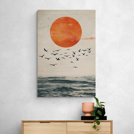 STAMPA SU TELA – JAPANDI LUNA SUL MARE - JAPANDI QUADRI - STAMPE E QUADRI