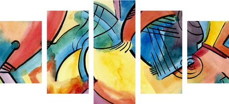 5-CZĘŚCIOWY OBRAZ SZTUKA ABSTRAKCYJNA - OBRAZY ABSTRAKCYJNE - OBRAZY