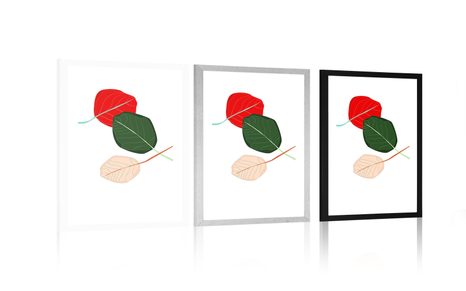 PLAGÁT S PASPARTOU LISTY PLNÉ FARIEB - MOTÍVY Z NAŠEJ DIELNE - PLAGÁTY