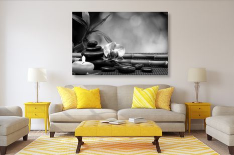 OBRAZ FENG SHUI HARMONIE V ČERNOBÍLÉM PROVEDENÍ - ČERNOBÍLÉ OBRAZY - OBRAZY