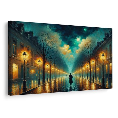 OBRAZ NOČNÍ PROCHÁZKA POD HVĚZDAMI - OBRAZY MĚSTA - OBRAZY