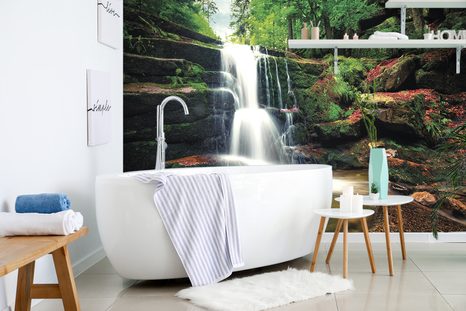 CARTA DA PARATI – CASCATA NEL BOSCO - CARTA DA PARATI NATURA - CARTA DA PARATI