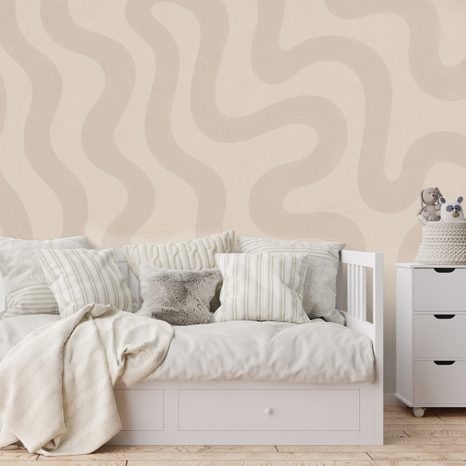 TAPÉTA MINIMALISTA BÉZS HULLÁMOK - MINTÁS TAPÉTÁK - TAPÉTÁK