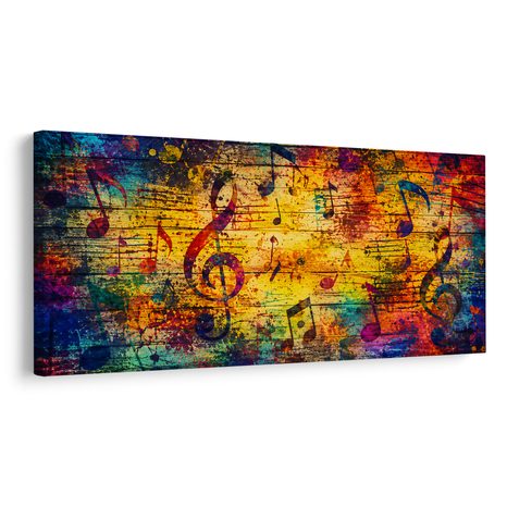 WANDBILD BUNTE MUSIKALISCHE ABSTRAKTION - MUSIKBILDER - BILDER