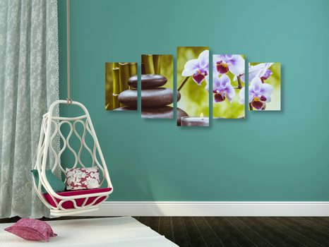 5-DÍLNÝ OBRAZ SPA ZÁTIŠÍ - OBRAZY FENG SHUI - OBRAZY