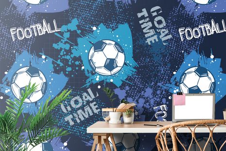 FOTOBEHANG VOETBAL IN BLAUW - FOTOBEHANG - MEGA UITVERKOOP TOT 70% 🔥