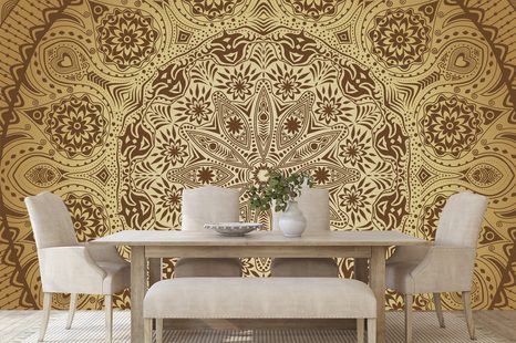 CARTA DA PARATI – MANDALA DECORATIVA CON PIZZO - CARTA DA PARATI FENG SHUI - CARTA DA PARATI