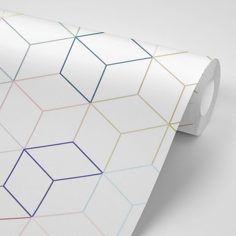 TAPETA BAREVNÉ KOSTKY - VZOROVANÉ TAPETY - TAPETY