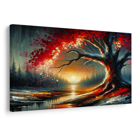 OBRAZ STROM ŽIVOTA PŘI ZÁPADU SLUNCE - OBRAZY STROMY ŽIVOTA - OBRAZY
