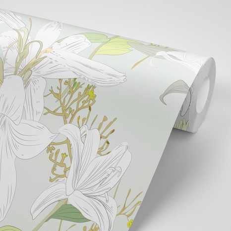TAPETA KRESLENÁ LILIE - TAPETY KVĚTINY - TAPETY