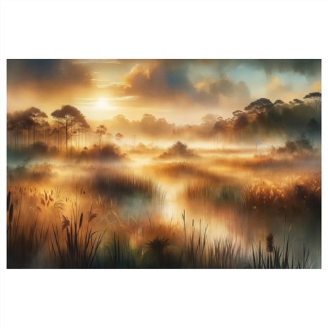 OBRAZ MLŽNÁ KRAJINA - OBRAZY VÝCHOD A ZÁPAD SLUNCE - OBRAZY