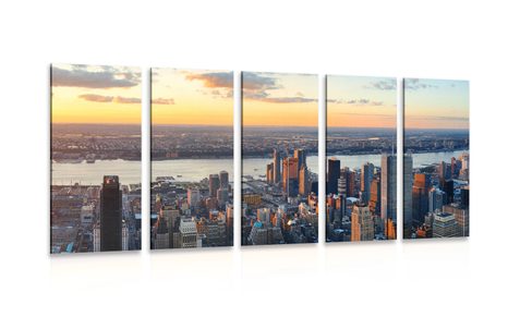 5-TEILIGES WANDBILD STADT NEW YORK - BILDER VON STÄDTEN - BILDER