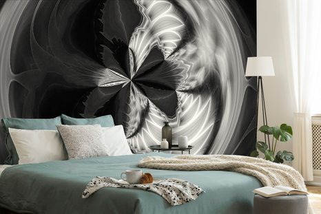 CARTA DA PARATI AUTOADESIVA – ASTRAZIONE ARTISTICA IN BIANCO E NERO - CARTA DA PARATI AUTOADESIVE - CARTA DA PARATI