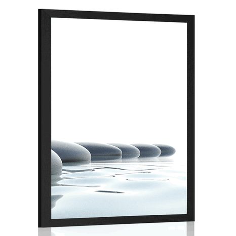 POSTER ZEN STONES IN THE RIVER - FENG SHUI - POSTERS