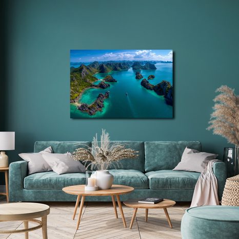 WANDBILD TROPISCHE LAGUNE AUS DER LUFT - BILDER MEER UND STRAND - BILDER