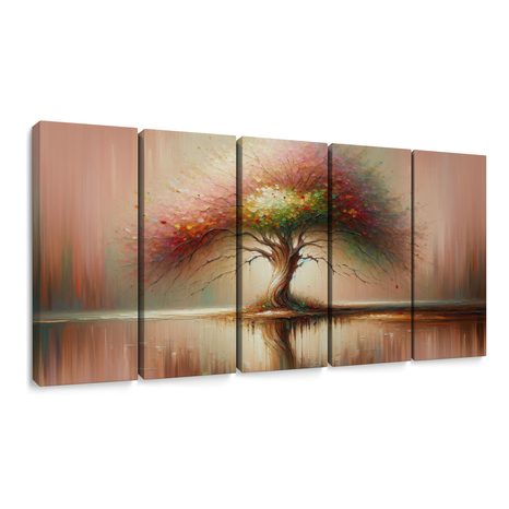 5-DELNA SLIKA DREVO ŽIVLJENJA Z ODSEVOM - SLIKE DREVESA ŽIVLJENJA - SLIKE