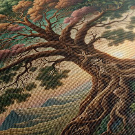 WANDBILD GEHEIMNISVOLLER BAUM DES LEBENS UNTER DEM HIMMEL - BILDER BÄUME DES LEBENS - BILDER