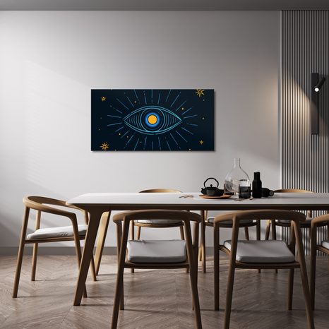 TABLEAU SUR TOILE – ŒIL COSMIQUE RAYONNANT - TABLEAUX PAR THÈME - TABLEAUX
