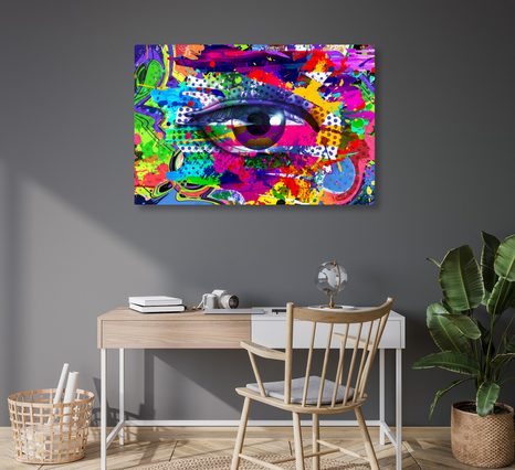 WANDBILD MENSCHLICHES AUGE IM POP-ART-STIL - POP-ART-BILDER - BILDER