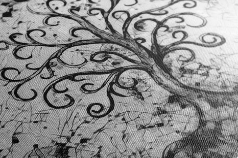 OBRAZ SYMBOL STROMU ŽIVOTA V ČERNOBÍLÉM PROVEDENÍ - OBRAZY STROMY ŽIVOTA - OBRAZY