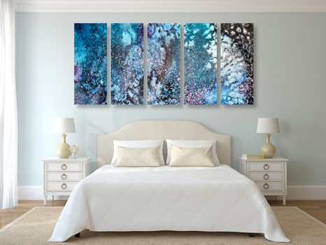 TABLOU 5-PIESE ABSTRACȚIE DIN ACUARELĂ - TABLOURI ABSTRACTE - TABLOURI