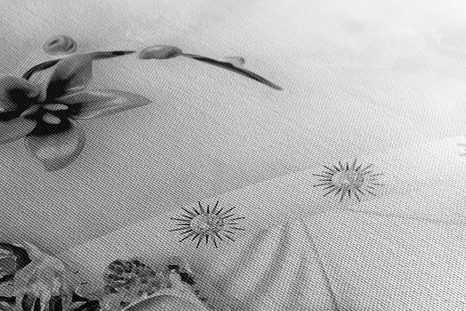 STAMPA SU TELA – GIOIELLI FLOREALI DI LUSSO IN BIANCO E NERO - QUADRI BIANCO E NERO - STAMPE E QUADRI