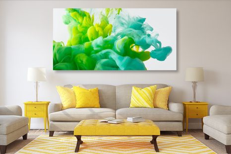 КАРТИНА НА ПЛАТНО – МАСТИЛО В ЗЕЛЕНИ НЮАНСИ - АБСТРАКТНИ КАРТИНИ - КАРТИНИ