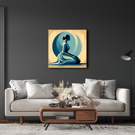 OBRAZ KLIDNÁ SILUETA PŘED MĚSÍCEM - OBRAZY ŽENY - OBRAZY