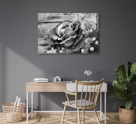 QUADRO SU TELA – ROSE VINTAGE IN BIANCO E NERO - QUADRI BIANCO E NERO - STAMPE E QUADRI