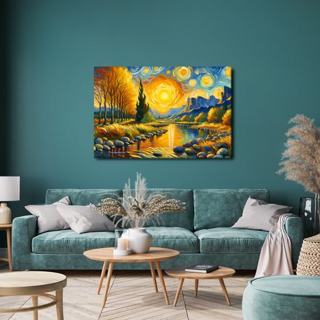 OBRAZ SLUNCE NAD ŘEKOU - OBRAZY VÝCHOD A ZÁPAD SLUNCE - OBRAZY