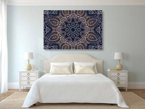 OBRAZ MANDALA S INDICKÝM MOTIVEM - OBRAZY FENG SHUI - OBRAZY