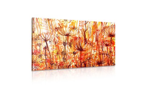 OBRAZ PAMPELIŠKA V ORANŽOVÝCH ODSTÍNECH - ABSTRAKTNÍ OBRAZY - OBRAZY